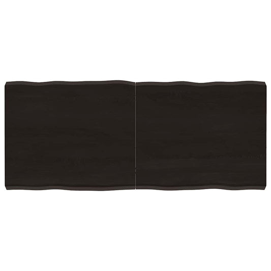 vidaXL Table Top Dark Brown 140x60x(2-6) cm Treated Solid Wood Live Edge