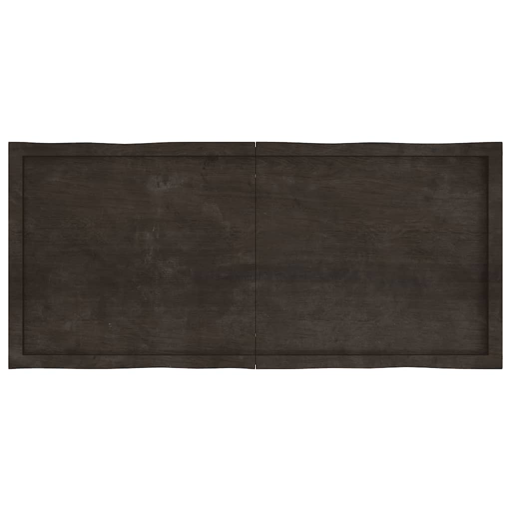 vidaXL Table Top Dark Brown 140x60x(2-6) cm Treated Solid Wood Live Edge