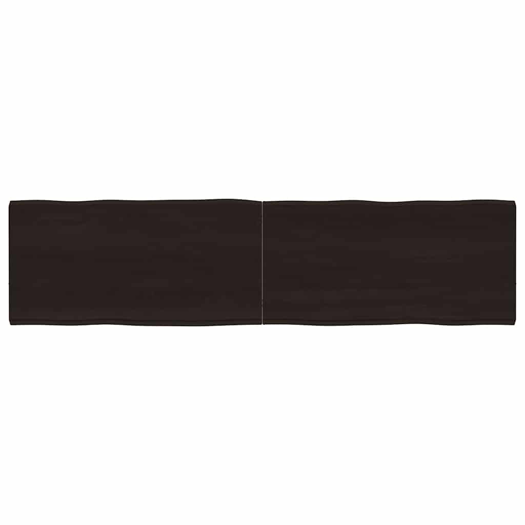 vidaXL Table Top Dark Brown 160x40x(2-4) cm Treated Solid Wood Live Edge