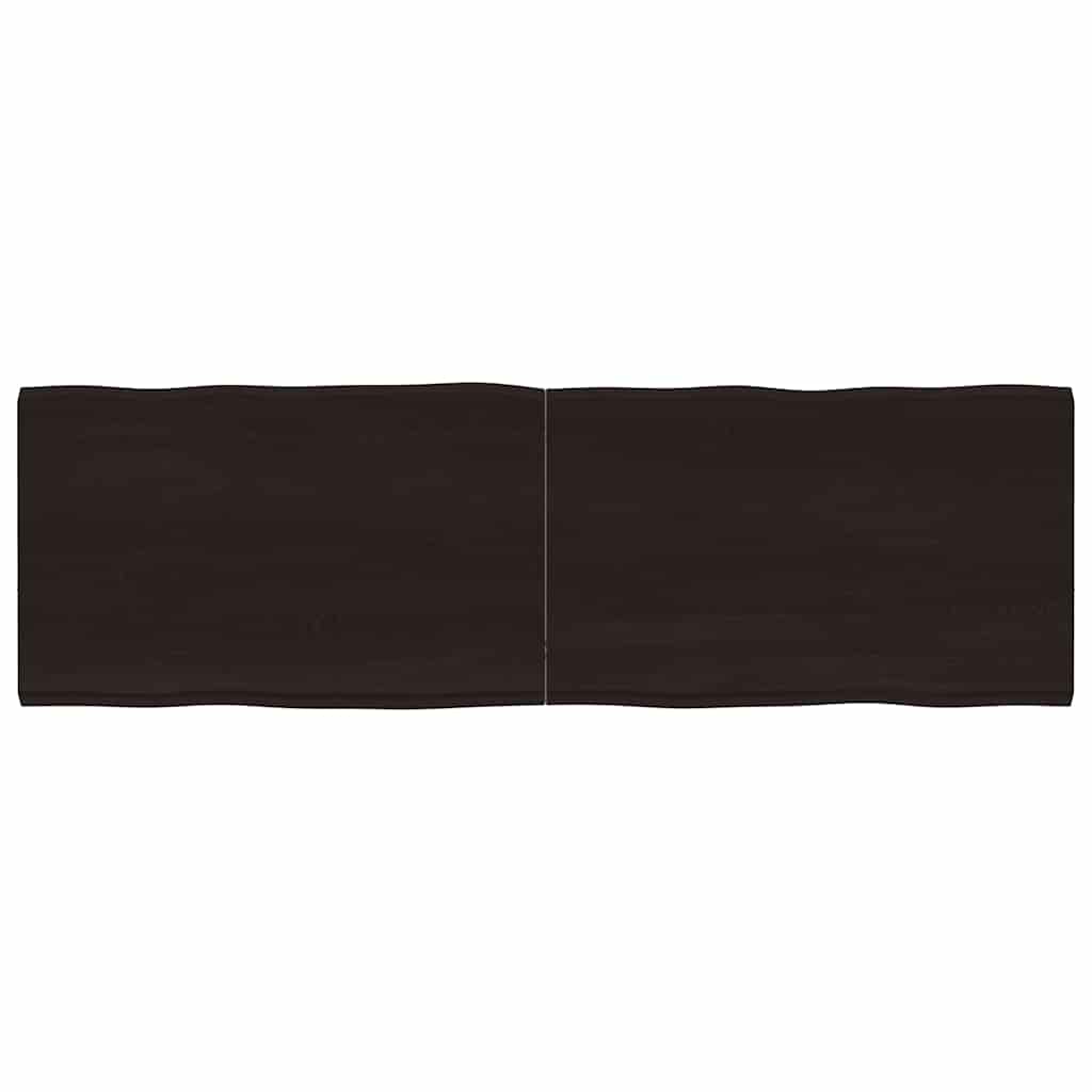 vidaXL Table Top Dark Brown 160x50x(2-4) cm Treated Solid Wood Live Edge