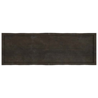 vidaXL Table Top Dark Brown 160x50x(2-4) cm Treated Solid Wood Live Edge