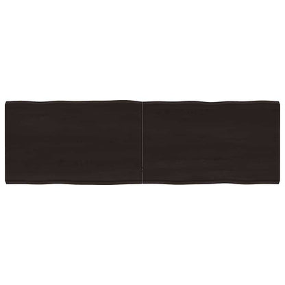 vidaXL Table Top Dark Brown 160x50x(2-6) cm Treated Solid Wood Live Edge