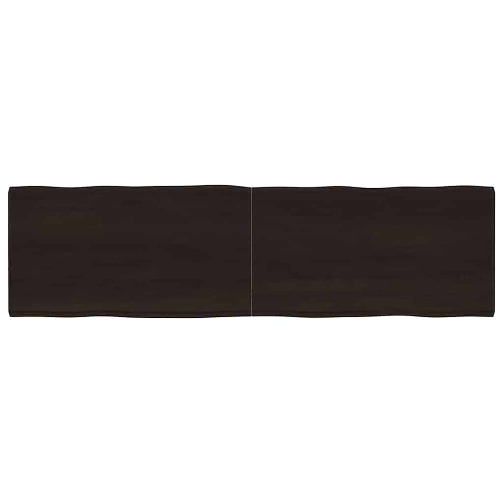 vidaXL Table Top Dark Brown 180x50x(2-4) cm Treated Solid Wood Live Edge