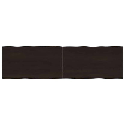 vidaXL Table Top Dark Brown 180x50x(2-4) cm Treated Solid Wood Live Edge