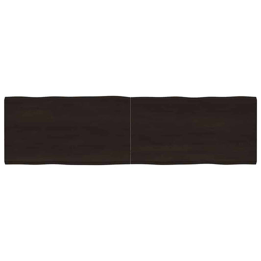 vidaXL Table Top Dark Brown 180x50x(2-4) cm Treated Solid Wood Live Edge