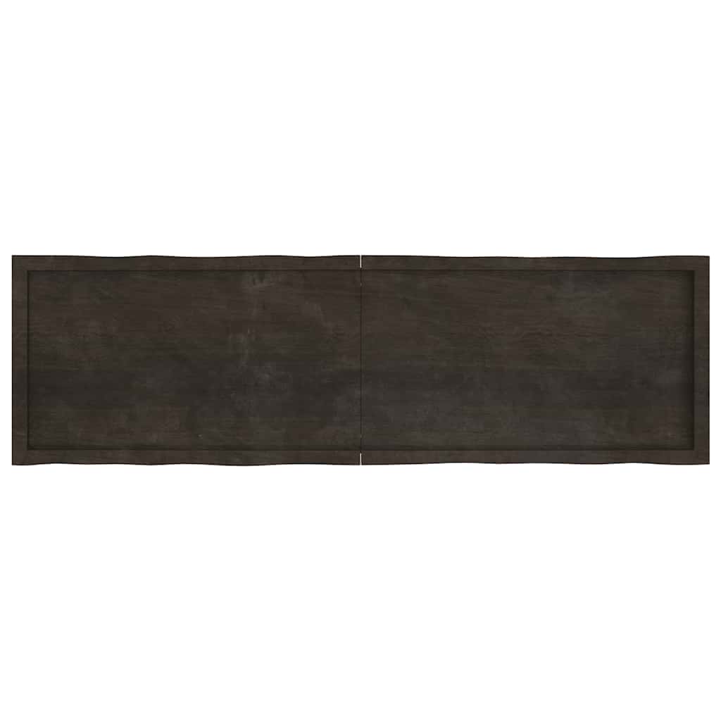 vidaXL Table Top Dark Brown 180x50x(2-4) cm Treated Solid Wood Live Edge