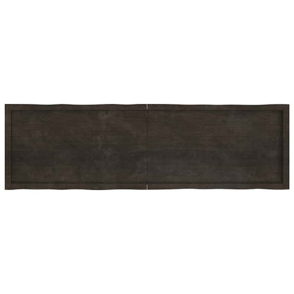 vidaXL Table Top Dark Brown 180x50x(2-4) cm Treated Solid Wood Live Edge