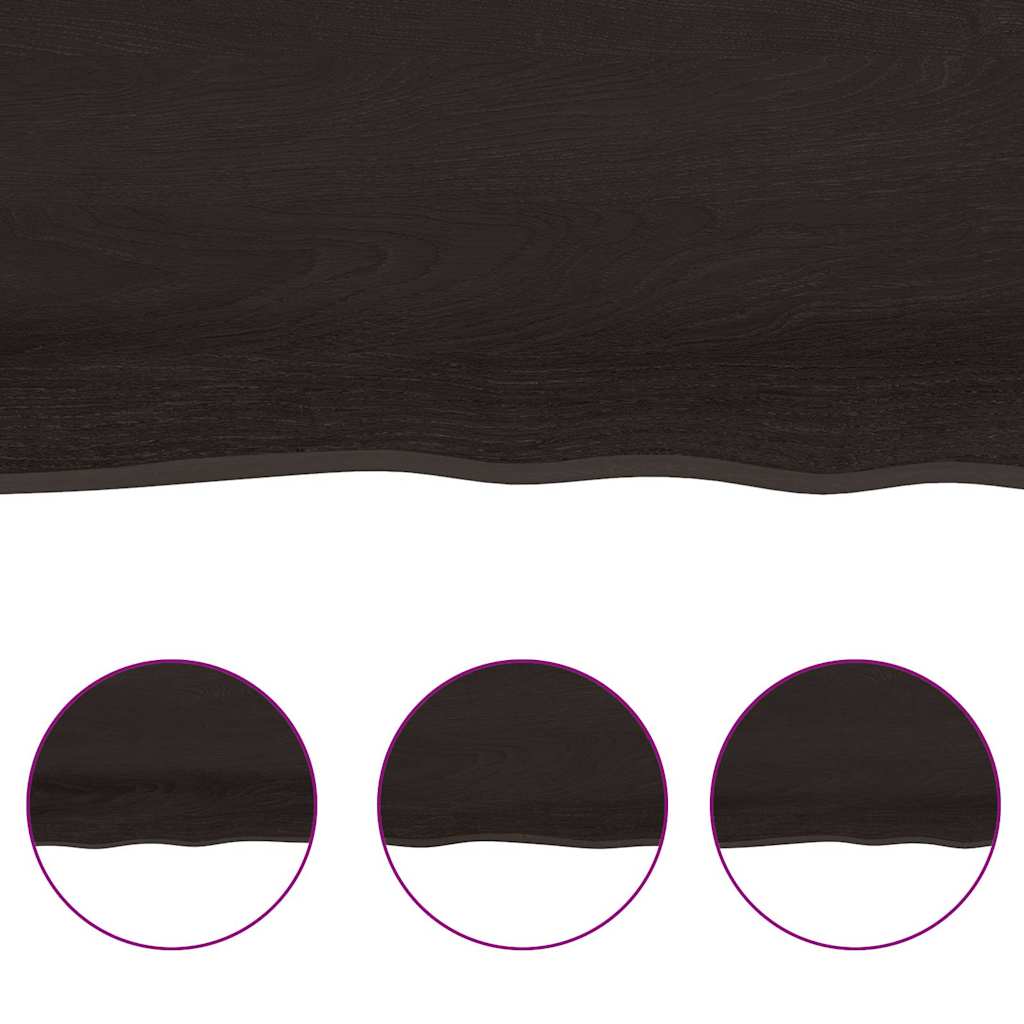 vidaXL Table Top Dark Brown 180x50x(2-6) cm Live Edge