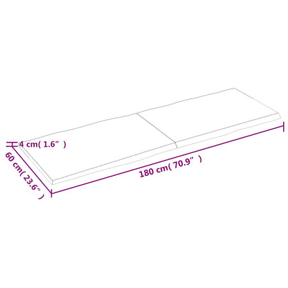 vidaXL Table Top Dark Brown 180x60x(2-4) cm Live Edge