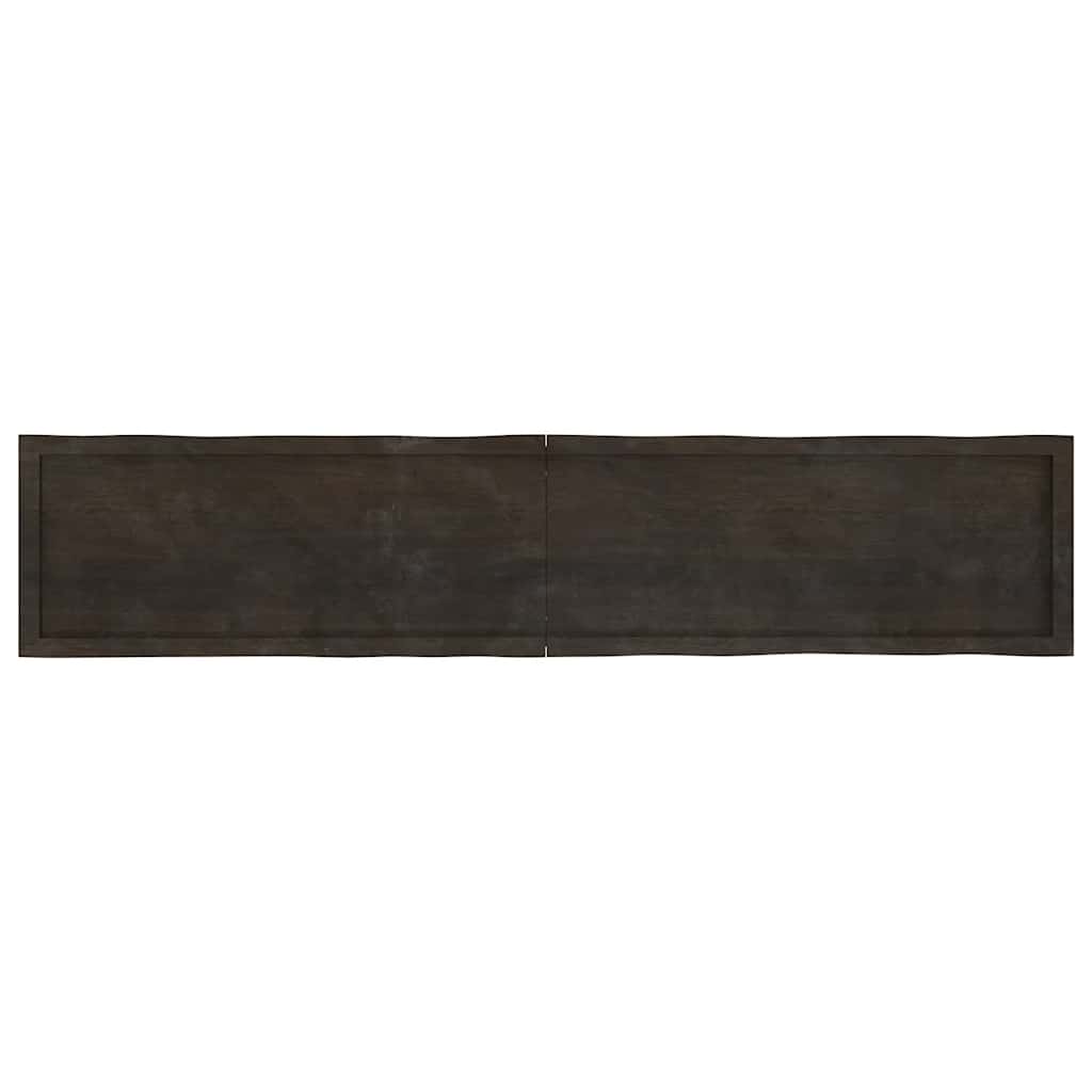vidaXL Table Top Dark Brown 200x40x(2-4) cm Treated Solid Wood Live Edge