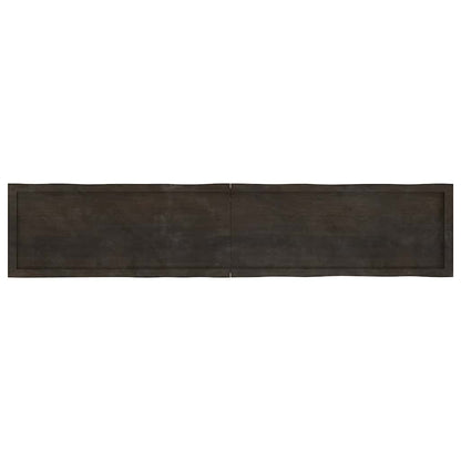 vidaXL Table Top Dark Brown 200x40x(2-4) cm Treated Solid Wood Live Edge