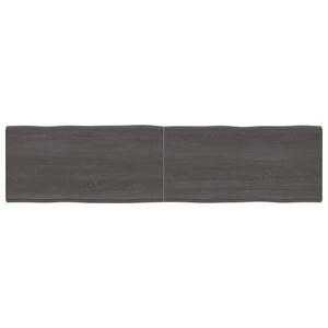 vidaXL Table Top Dark Brown 200x50x(2-4) cm Treated Solid Wood Live Edge