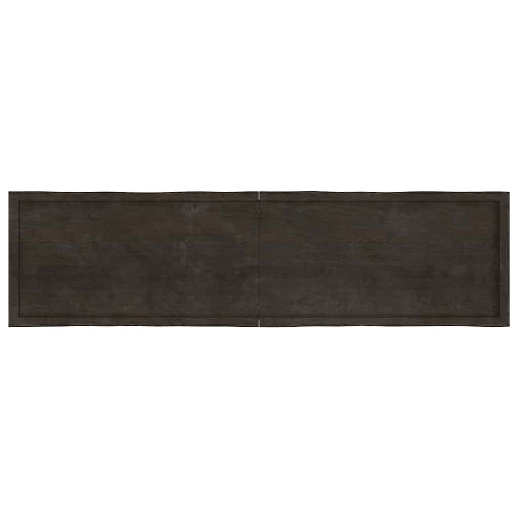 vidaXL Table Top Dark Brown 200x50x(2-4) cm Treated Solid Wood Live Edge