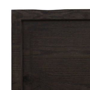 vidaXL Table Top Dark Brown 200x50x(2-4) cm Treated Solid Wood Live Edge