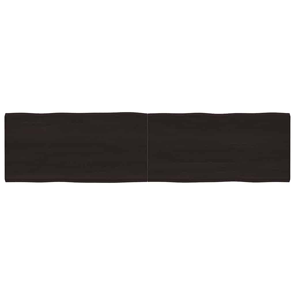 vidaXL Table Top Dark Brown 200x50x(2-6) cm Treated Solid Wood Live Edge