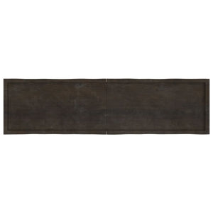 vidaXL Table Top Dark Brown 200x50x(2-6) cm Treated Solid Wood Live Edge