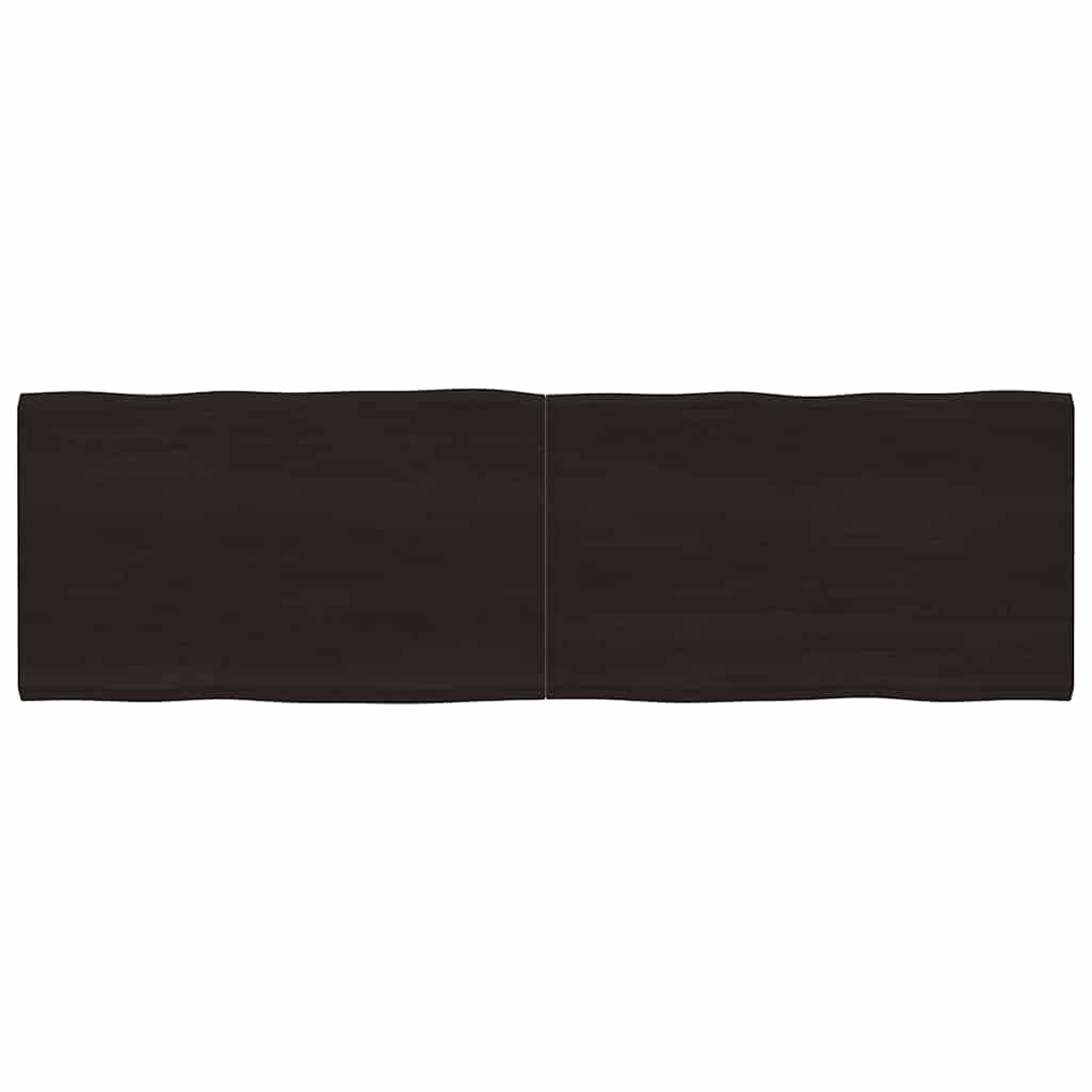 vidaXL Table Top Dark Brown 200x60x(2-4) cm Treated Solid Wood Live Edge