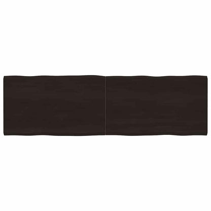 vidaXL Table Top Dark Brown 200x60x(2-4) cm Treated Solid Wood Live Edge