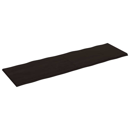 vidaXL Table Top Dark Brown 200x60x(2-4) cm Treated Solid Wood Live Edge