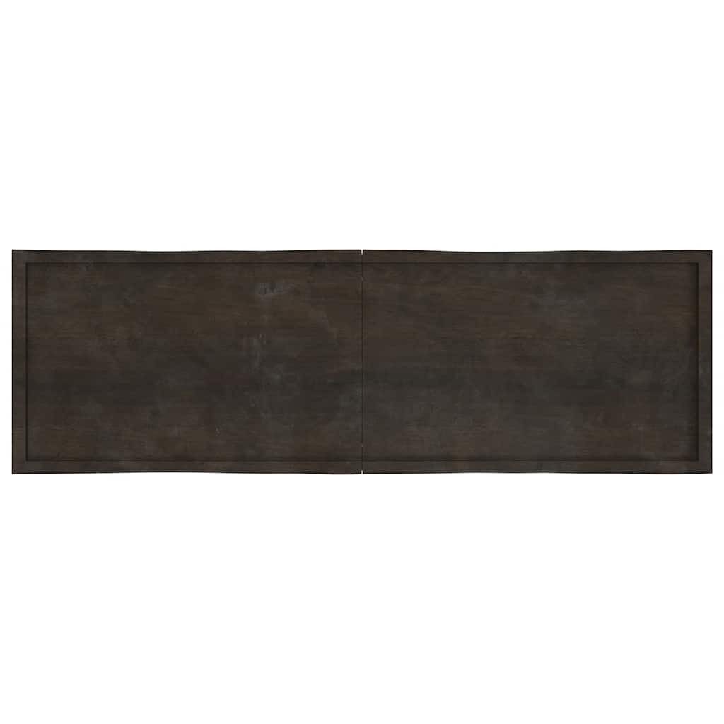 vidaXL Table Top Dark Brown 200x60x(2-4) cm Treated Solid Wood Live Edge