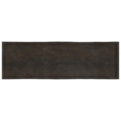 vidaXL Table Top Dark Brown 200x60x(2-4) cm Treated Solid Wood Live Edge