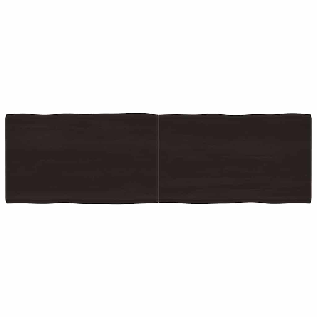 vidaXL Table Top Dark Brown 200x60x(2-6) cm Treated Solid Wood Live Edge