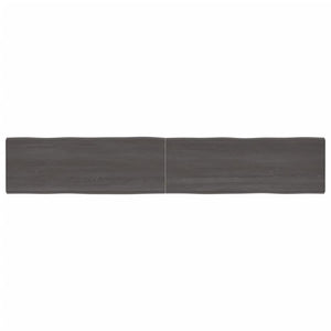 vidaXL Table Top Dark Brown 220x40x(2-4) cm Treated Solid Wood Live Edge