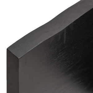 vidaXL Table Top Dark Brown 220x40x(2-4) cm Treated Solid Wood Live Edge