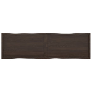 vidaXL Table Top Dark Brown 220x60x(2-6) cm Treated Solid Wood Live Edge