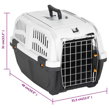 vidaXL Pet Carrier with Metal Door 48x31.5x31 cm Polypropylene