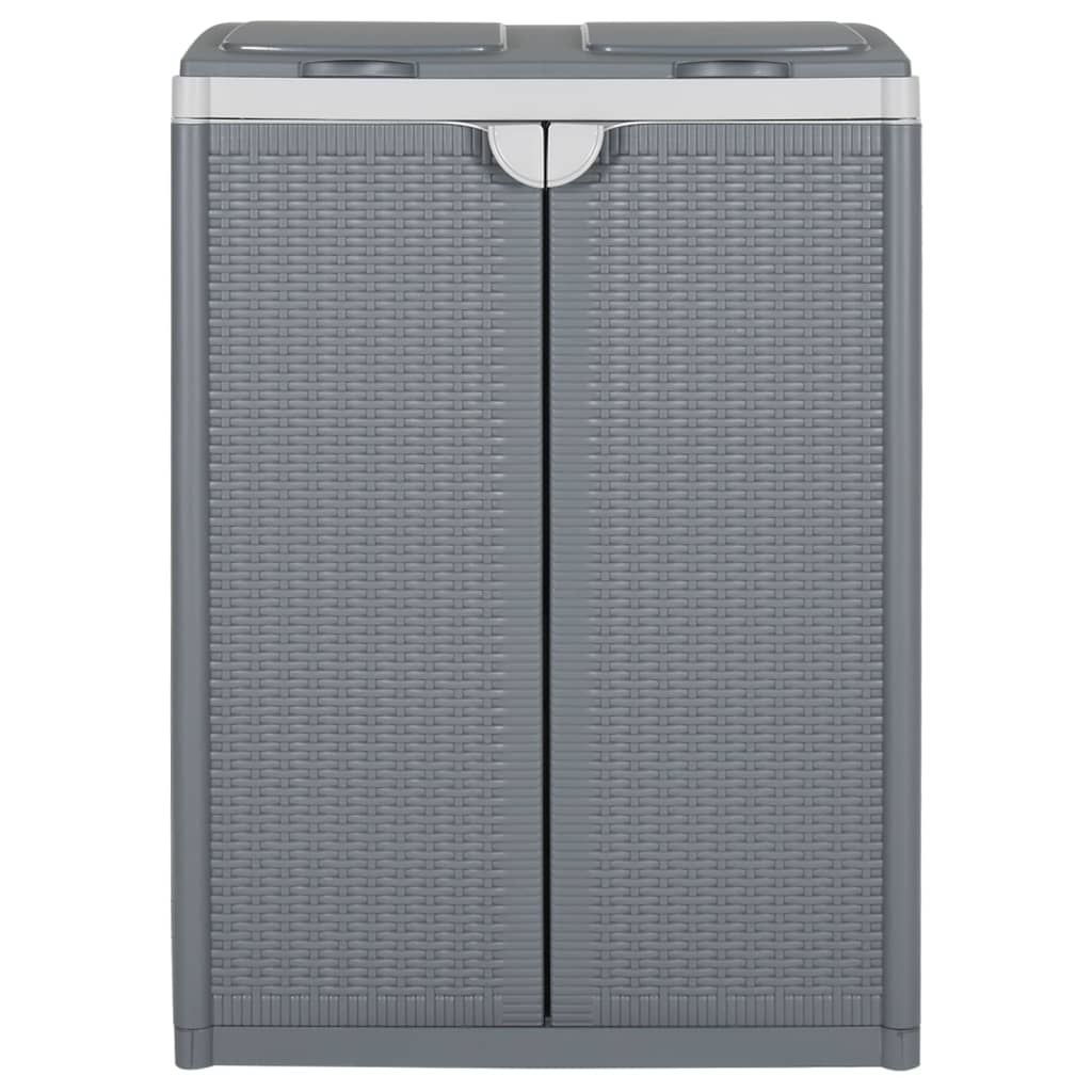 vidaXL Trash Bin with 2 Doors Grey 65x45x88 cm PP
