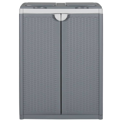 vidaXL Trash Bin with 2 Doors Grey 65x45x88 cm PP