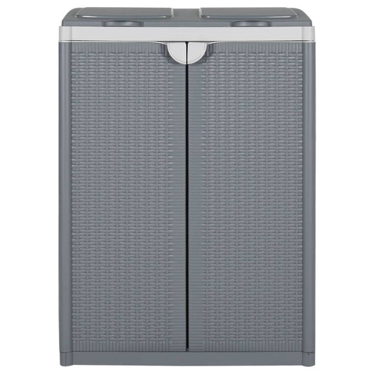 vidaXL Trash Bin with 2 Doors Grey 65x45x88 cm PP