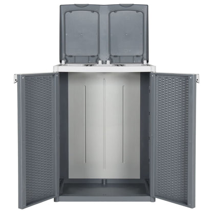 vidaXL Trash Bin with 2 Doors Grey 65x45x88 cm PP