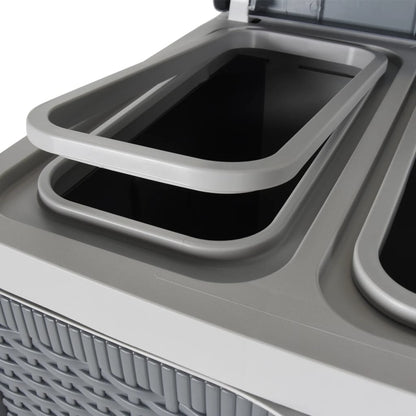 vidaXL Trash Bin with 2 Doors Grey 65x45x88 cm PP
