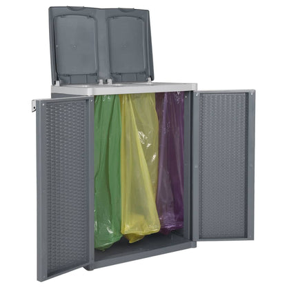 vidaXL Trash Bin with 2 Doors Grey 65x45x88 cm PP