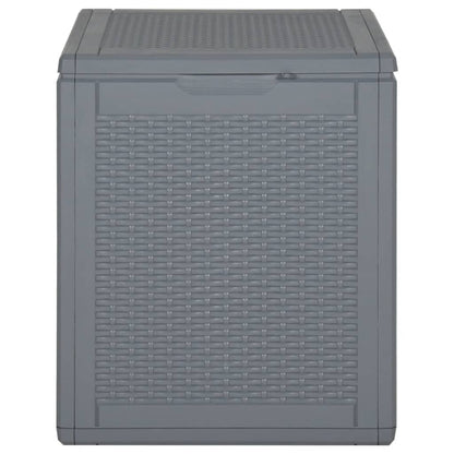 vidaXL Garden Storage Box Grey PP Rattan 90 L