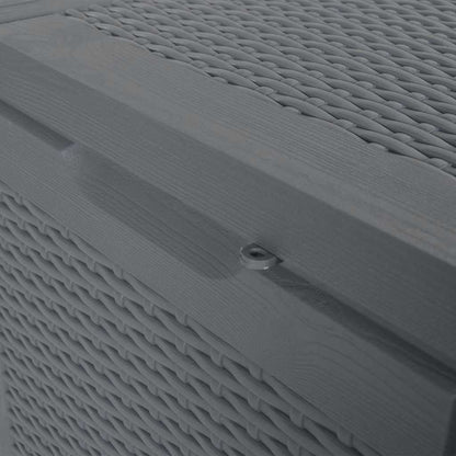 vidaXL Garden Storage Box Grey PP Rattan 90 L