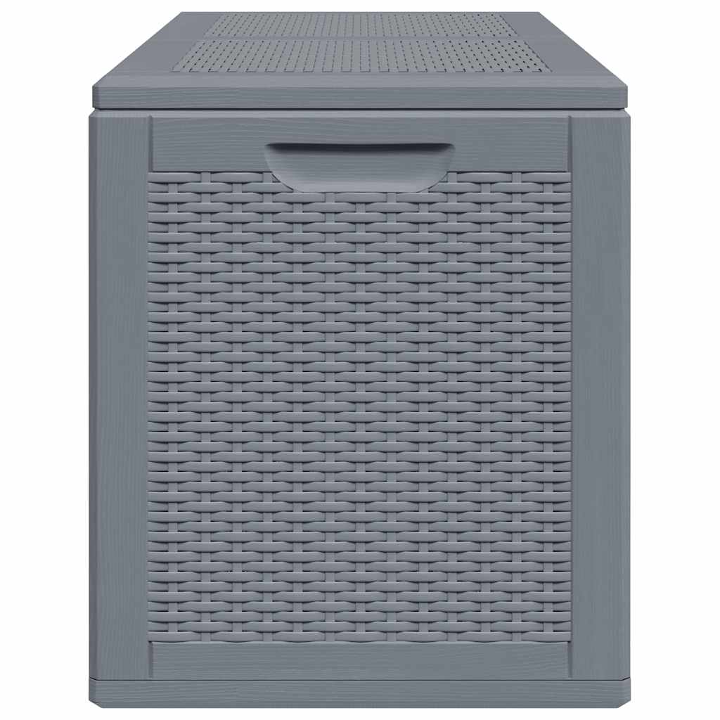 vidaXL Garden Storage Box Grey PP Rattan 180 L
