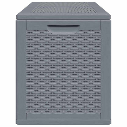 vidaXL Garden Storage Box Grey PP Rattan 180 L