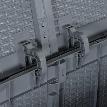 vidaXL Garden Storage Box Grey PP Rattan 180 L