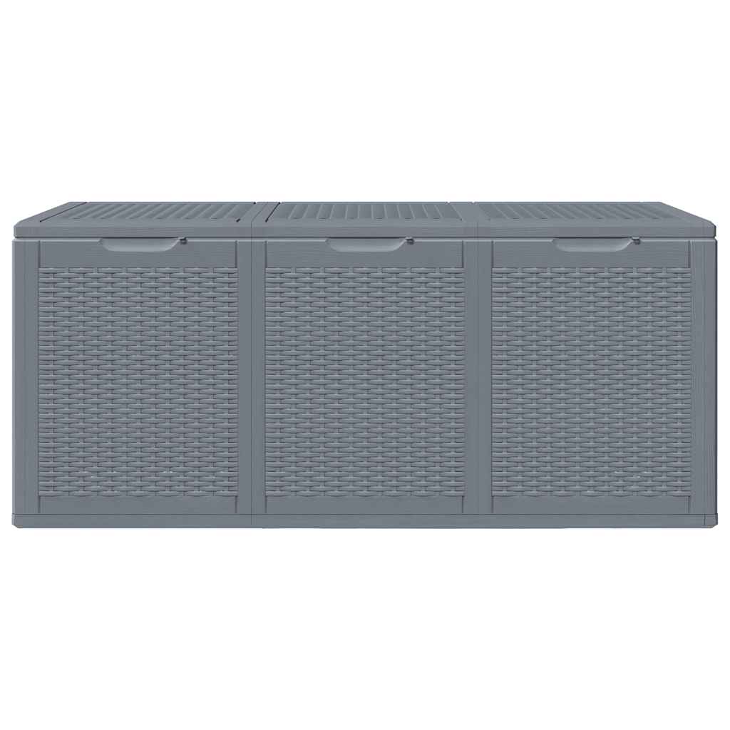 vidaXL Garden Storage Box Grey PP Rattan 270 L