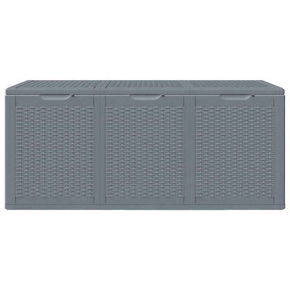 vidaXL Garden Storage Box Grey PP Rattan 270 L
