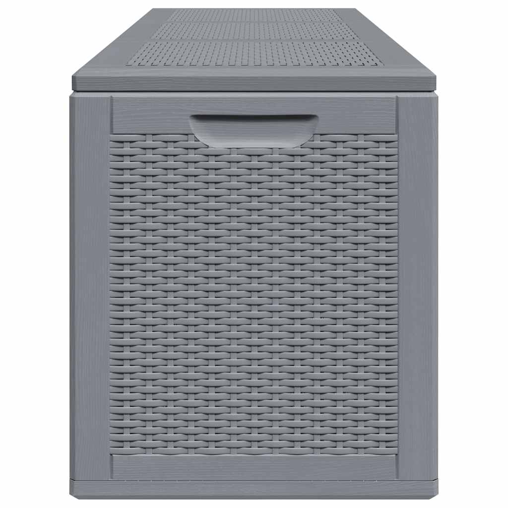 vidaXL Garden Storage Box Grey PP Rattan 270 L
