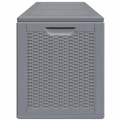 vidaXL Garden Storage Box Grey PP Rattan 270 L
