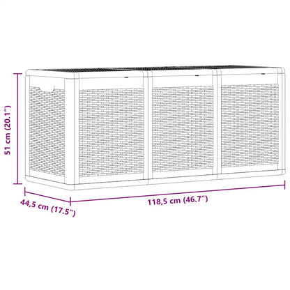 vidaXL Garden Storage Box Grey PP Rattan 270 L
