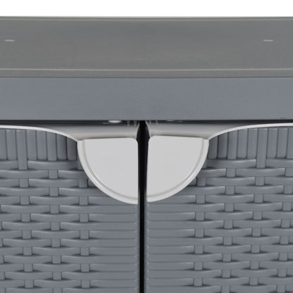vidaXL Garden Storage Cabinet Grey 65x45x88 cm PP Rattan