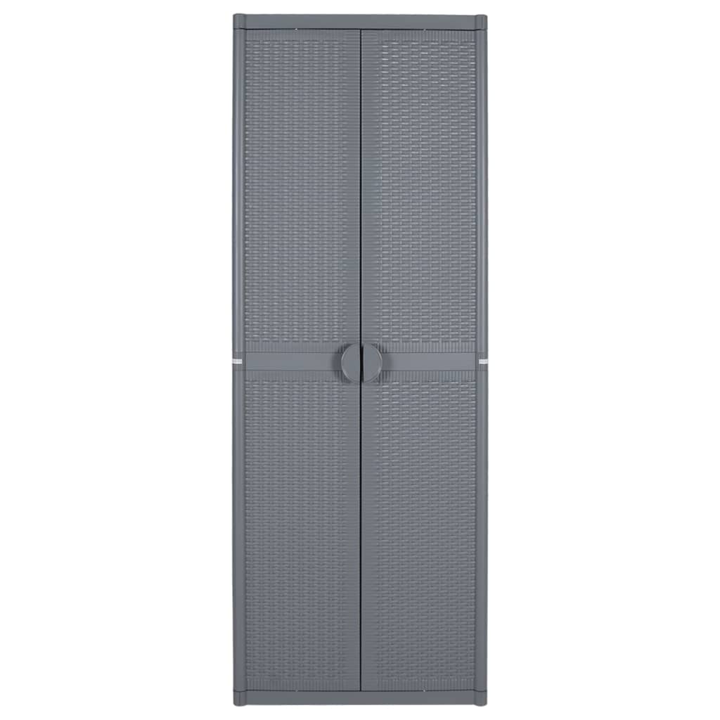 vidaXL Garden Storage Cabinet Grey 65x45x172 cm PP Rattan