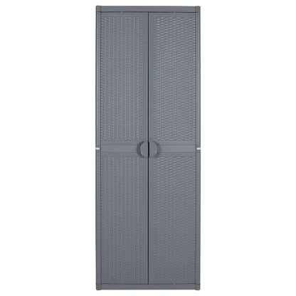 vidaXL Garden Storage Cabinet Grey 65x45x172 cm PP Rattan