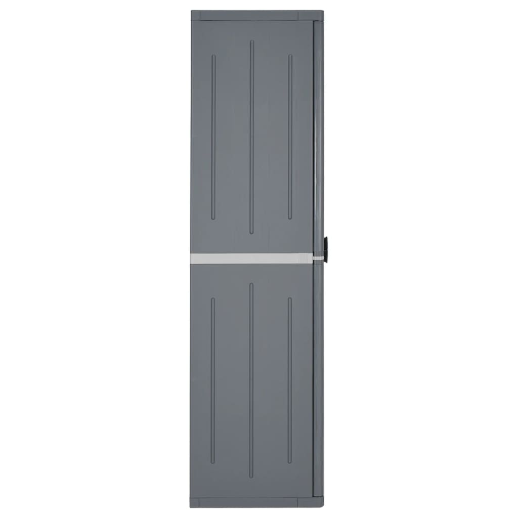 vidaXL Garden Storage Cabinet Grey 65x45x172 cm PP Rattan